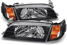 For 1993-1997 Toyota Corolla Jdm Headlights Housing Black Clear Lens Leftright