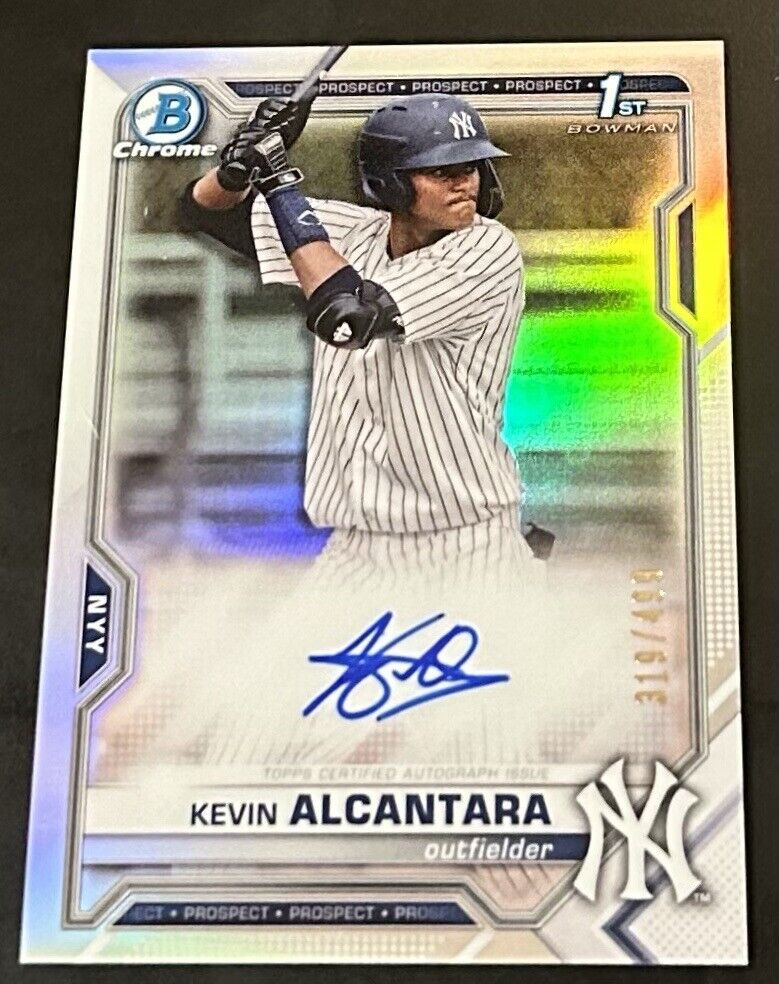 2021 Bowman Chrome 1st Kevin Alcantara Refractor Auto /499 New York Yankees