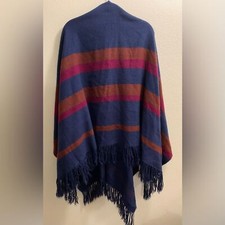 Fall Colored Striped Shawl Scarf Tassels-Warm Autumn Christmas Pictures Wrap