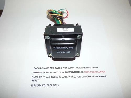 FENDER 5F1 TWEED CHAMP POWER TRANSFORMER, MADE IN USA BY HEYBOER