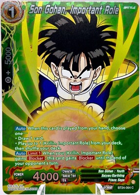 Son Gohan, Important Role BT24-064 Silver Foil Beyond Generations DBS NM