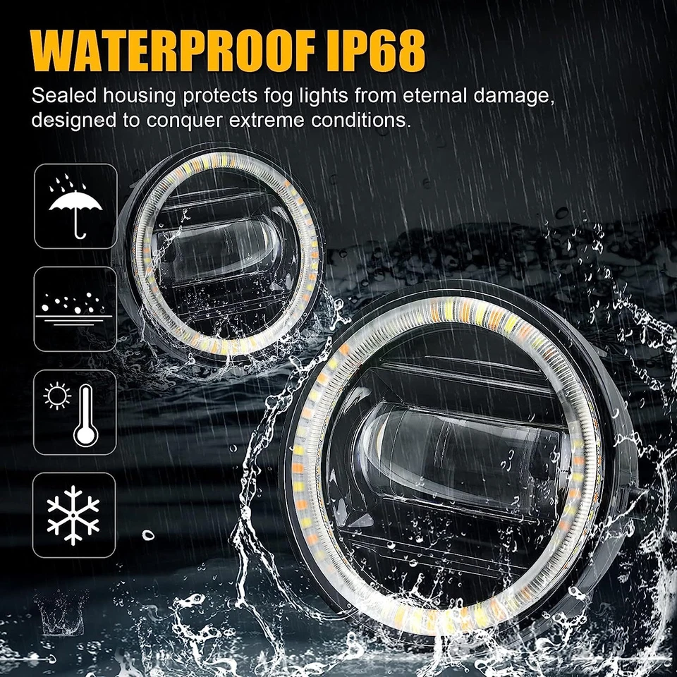 2PCS LED Fog Lights w/ DRL Turn Signal Bumper Lamps For Toyota Tacoma 2005-2011 Foto 4 de 4