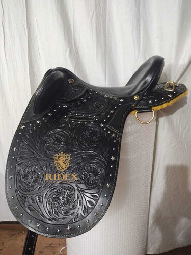 Australian Stock Horse Tack Ledersattel mit Werkzeug Schnitzerei alle Größen. - Bild 2 von 12