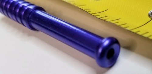 Small Purple 2" Metal One Hitter Bat Smoking Pipe Tobacco Pointed Grinder Tip - Picture 2 of 3