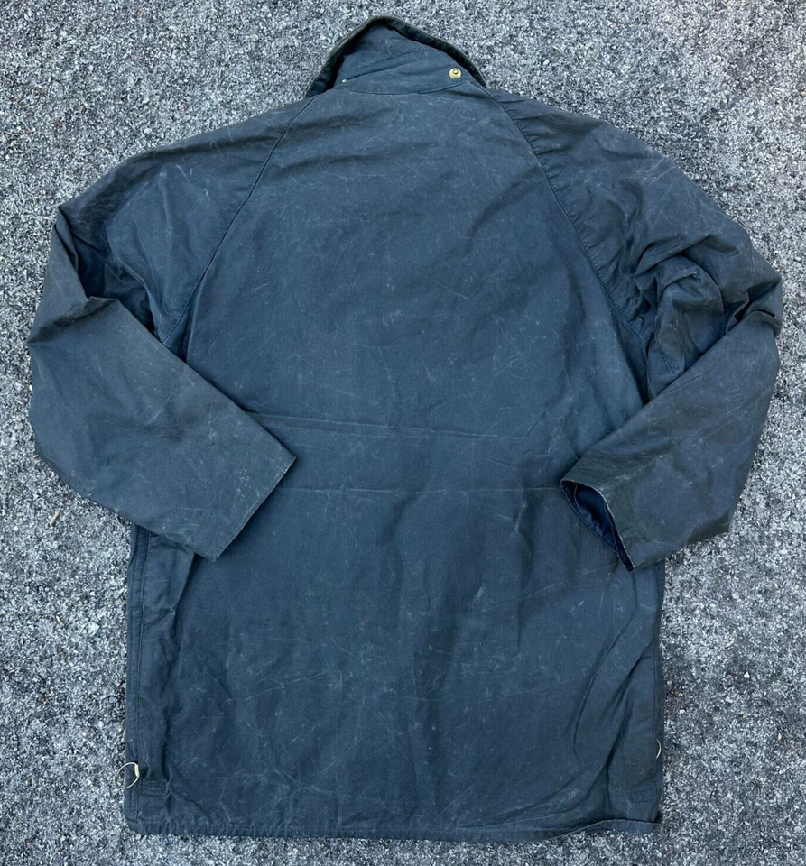 Barbour Vintage Wax Jacket Beaufort Navy Blue Size C 38/ 97CM S eBay