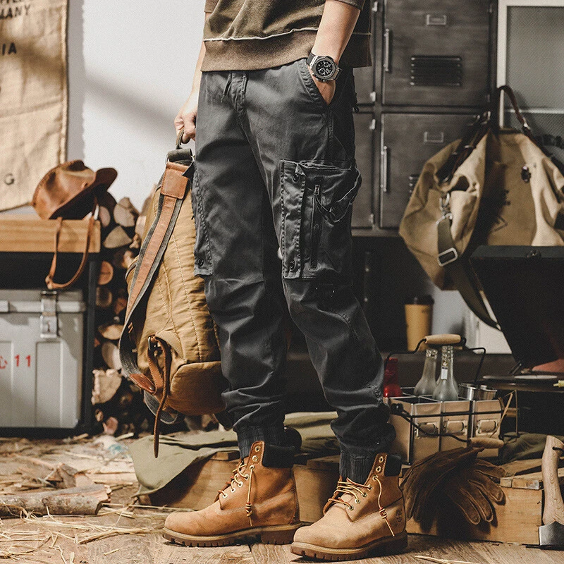 Mens Casual Cargo Pants Athletic Running Sweatpants Hip Hop Trousers
