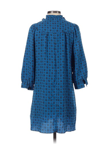 Anna Sui For Target Shirt Dress Womans XS STARBURST Blue Ruffle Neck Tie EUC! - Picture 2 of 3