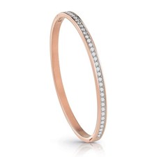 Image of Guess Bangle UBB02248RG Rose Gold Plated Crystal