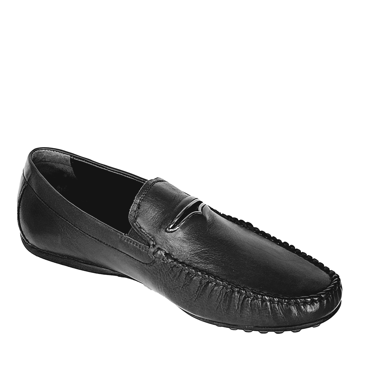 BOND | MENSOLA: Size 10 Men's Black Leather Slip-On Loafer BOND | MENSOLA: Size 10 Men's Black Leather Slip-On Loafer