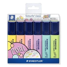 364 CWP6 Textsurfer Classic Pastel Highlighters - Assorted Colours Pack of 6