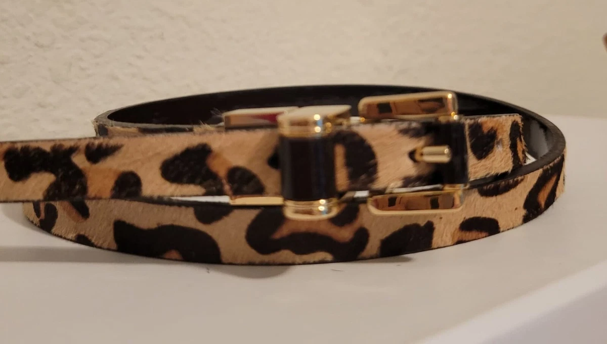 Michael Kors Leopard Print Genuine Leather Belt Women 552113 Size