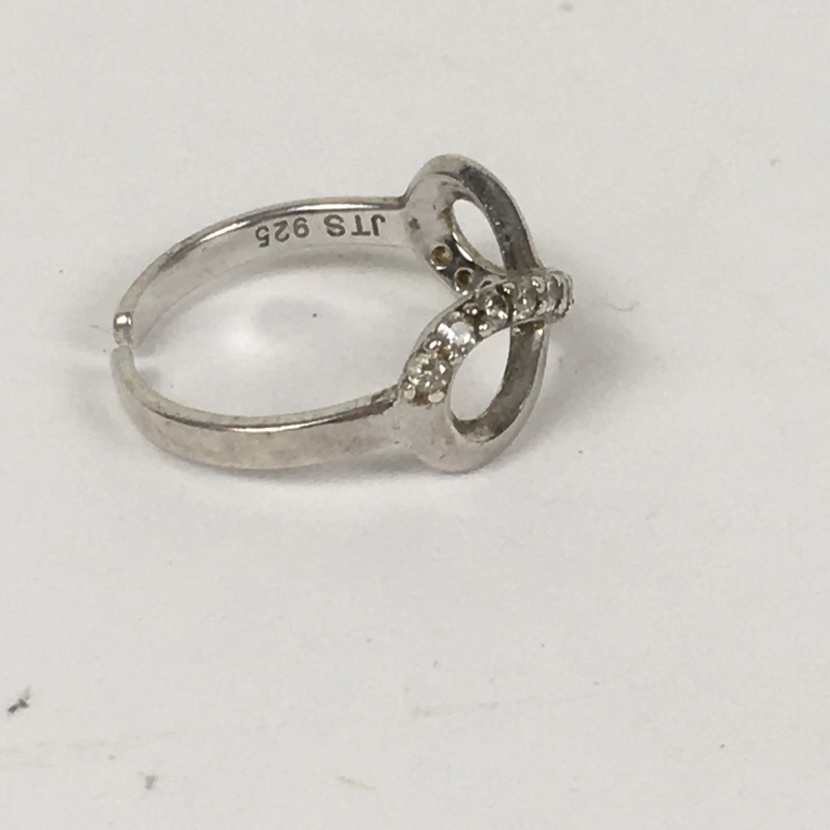JTS STERLING SILVER 925 CUBIC ZIRCONIA LOVE INFINITY BAND RING Stones Size