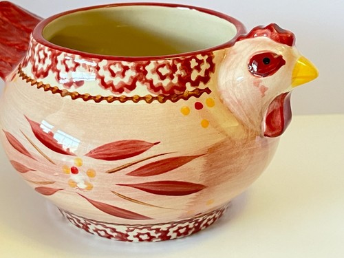 Pair of Temp-Tations Cranberry Figural Chicken Soup Bowls - Picture 9 of 13