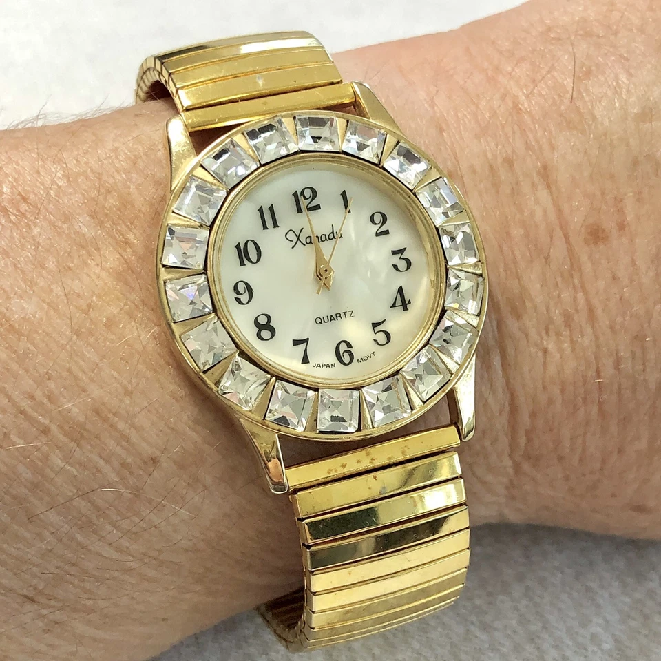 RELOJ XANADU VINTAGE DAMAS TONO DORADO CUARZO MADREPERLA CARA PEDRERÍA Foto 2 de 4
