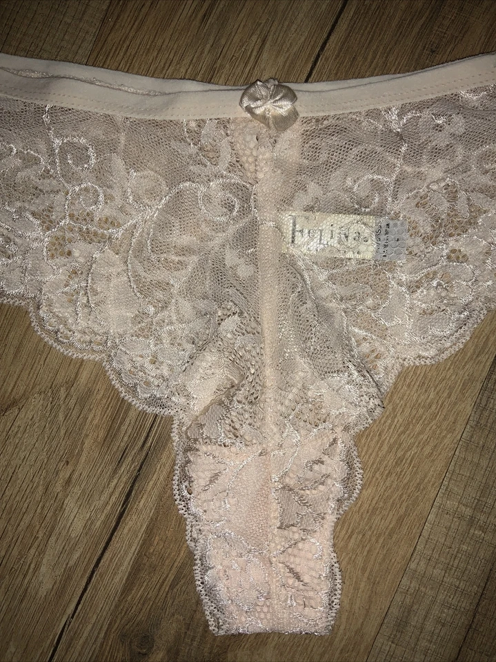全新带标签 $25 Felina F5756S3 "Cheeky" 低腰弹力花边 Tanga 内裤粉色尺寸 Lrge — 第 3/4 张图片