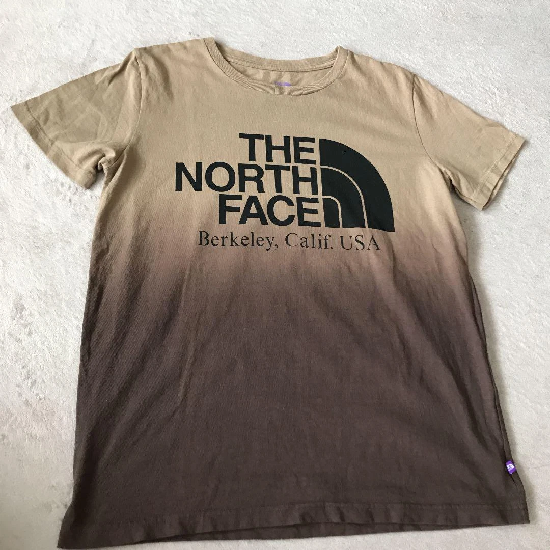 THE NORTH FACE PURPLE LABEL Gradation Logo T-Shirt Brown Cotton Size S Used