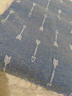 Chambre Jeansblau Pfeile Boho Hellblau Webware Baumwolle Mundschutz Patchwork