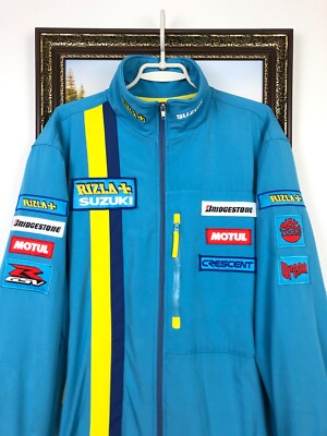 SUZUKI EUROPEAN CUP ジャケット Authentic Suzuki Rizla Motorcycle Racing Blue Mens Jacket Ferrari