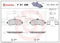 Brembo P 61 096 Bremsbelagsatz, Scheibenbremse FüR CitroËN Passend FüR Fiat