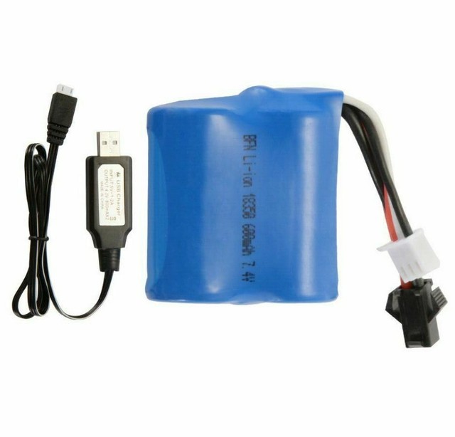 Skytech H100 H102 H106 RC Boat 7.4V 600mAh Battery and Charger Set eBay