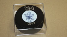 TORONTO MAPLE LEAFS #93 DOUG GILMOUR Autographed SIGNED TB Puck HOF 2011 JSA