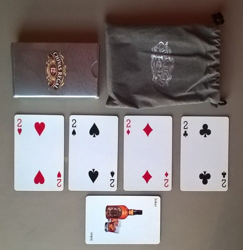 CHIVAS REGAL 12 Deck Playing Cards 2004 Gray Complete Two Jokers Box Bag Nice! - Picture 8 of 12
