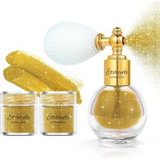 Etercycle Hair Glitter Spray, Gold Body Glitter Spray Fine Face Shimmer Powder,