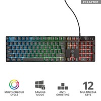 Trust Gxt 835 Azor Gaming-Tastatur Qwerty It Rgb Led Usb Anti-Ghosting