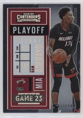 2020-21 Panini Contenders Playoff Ticket 73/249 Bam Adebayo #52 0q3
