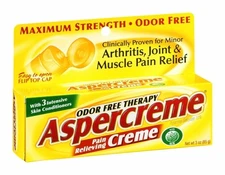 Aspercreme Topical Analgesic Cream Odor Free Pain Relieving Creme, 3 oz, 12 Pack