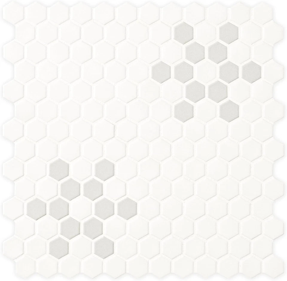 White & Gray 12 In. X 12 In. Mod Petal Matte Porcelain Tile – Kitchen Backsplash - Image 2 of 4