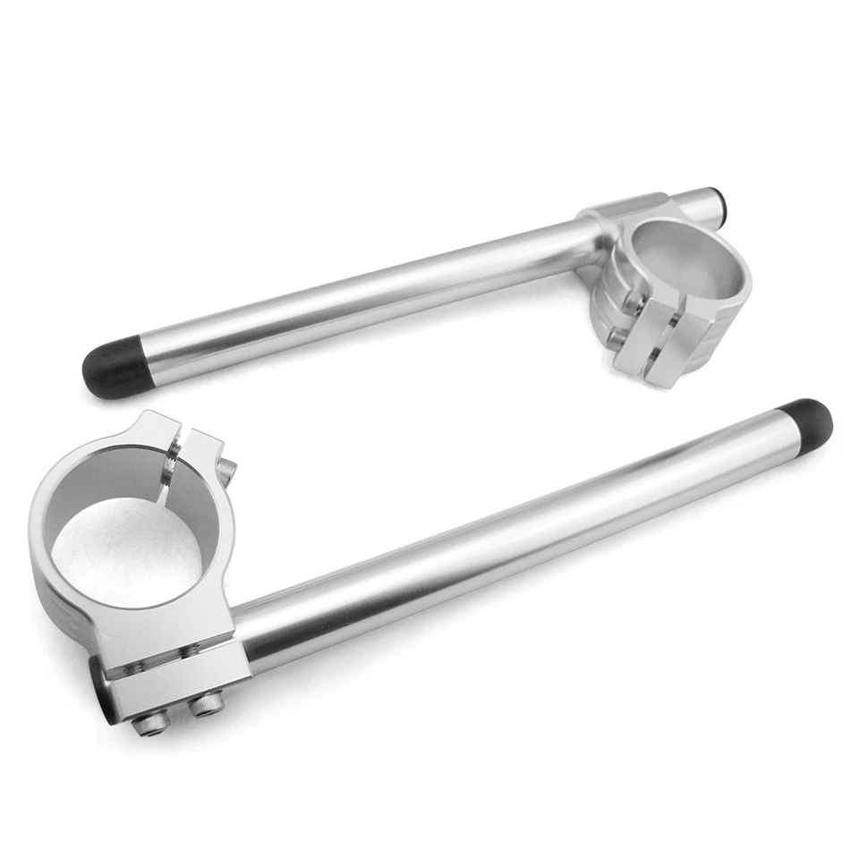 2x Clip On Handle Bar 50mm Fork Tube Fit Yamaha Ducati Honda Suzuki Cafe Racer Foto 3 de 4