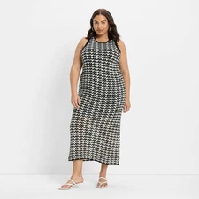 Women's Open Back Maxi Sweater Dress - Future Collective Black/White XXL