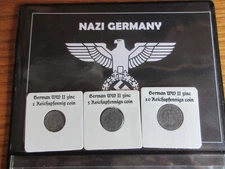 Third Reich Germany  Zinc 3 Coin Set  From World War II  in Display Album w/ COA