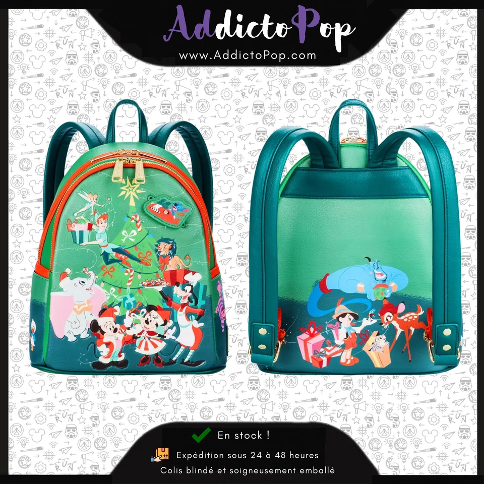 Loungefly Sac à dos Mickey et ses Amis à Noël (Disney Exclusive) - Photo 1/1