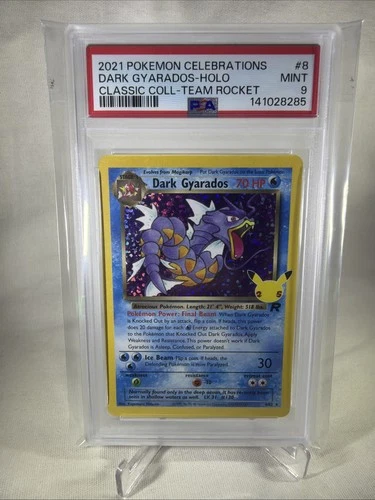 2021 POKEMON CELEBRATIONS CLASSIC COLL #8 DARK GYARADOS-HOLO PSA 9 Mint
