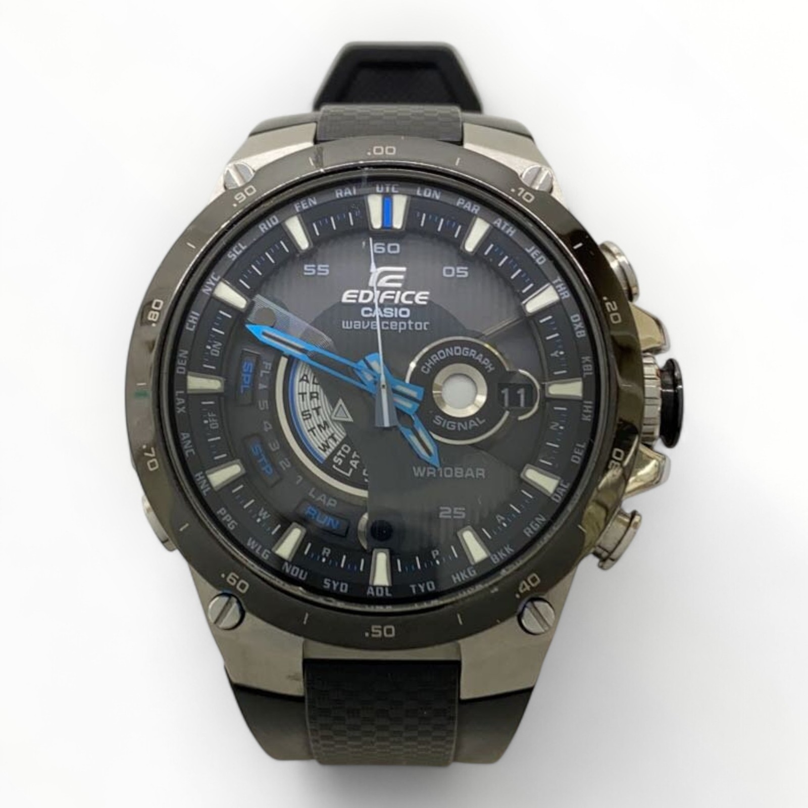 CASIO EDIFICE Solar Watch Black Authentic Men H:2.05” W:1.85” 8587