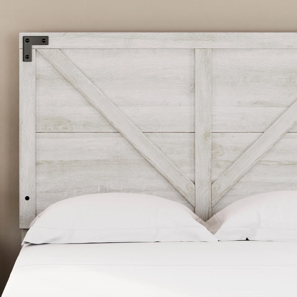 Modern Farmhouse全尺寸床头板白色炭灰色十字绣设计 — 第 3/4 张图片