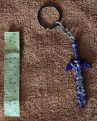 The Legend of Zelda LINK MASTER SWORD KEYCHAIN purple key pins keyring chain pin