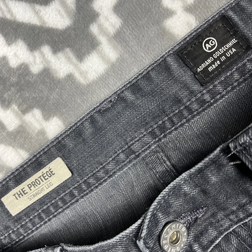 AG Adriano Goldschmied The Protege Jeans Men's 34x34(31") Gray StraightMade USA - Image 3 of 4