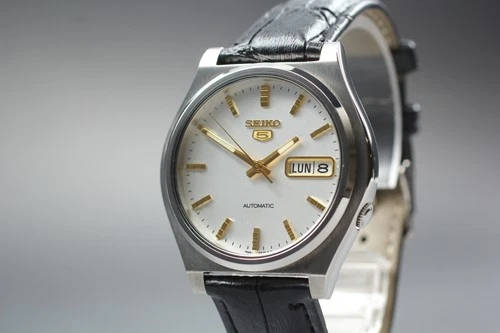 Vintage [Near MINT] SEIKO 5 7S26-3170 Automatic Men’s Watch Day Date From JAPAN