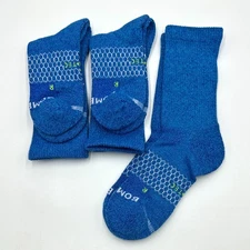 Men's Cushion All performance Calf Socks BOMBAS 3 Pairs Size Large blue athletic
