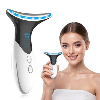 Facial Neck Massager EMS Device 3 Color Modes Vibration Lifting Tightening