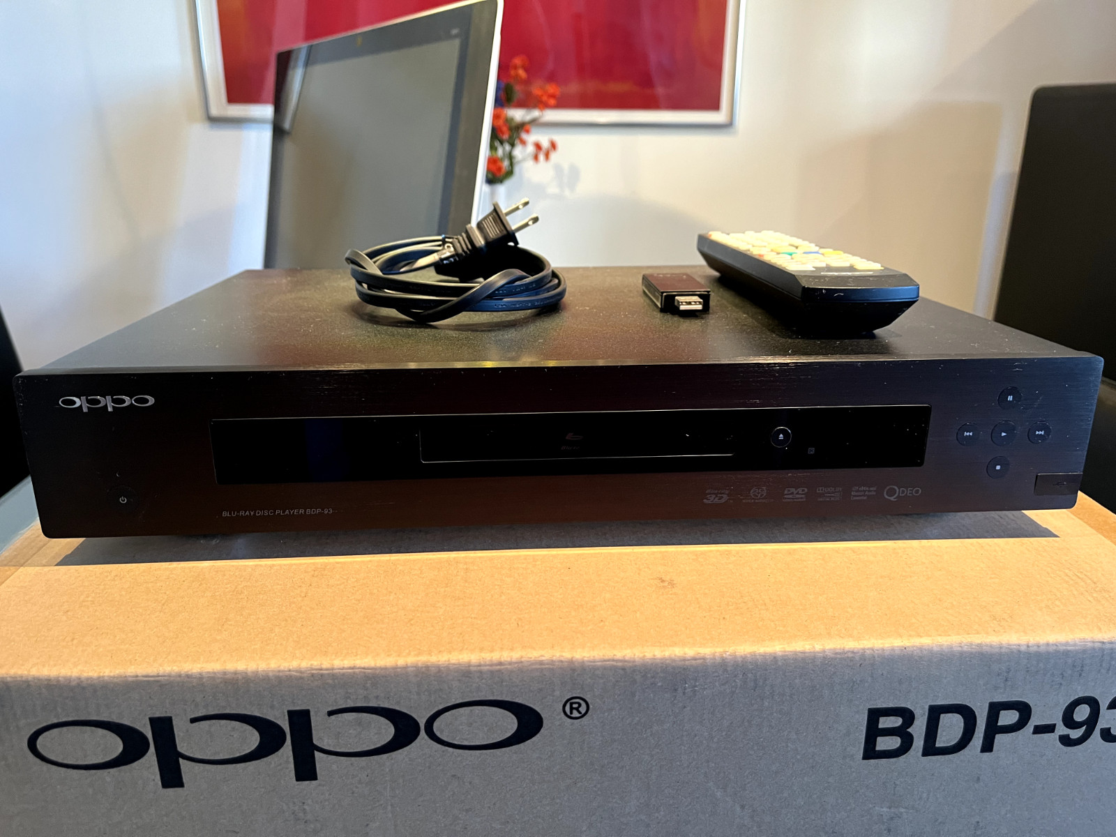 OPPO BDP-93 Blu-Ray DVD SACD CD Player w/Remote WiFi Dongle And HDMI EXCELLENT
