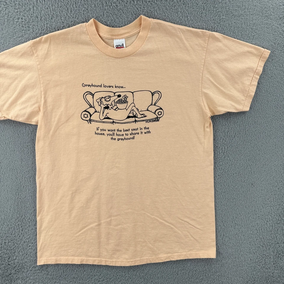 Camisa Vintage Yunque XL Naranja Hecha en EE. UU. Puntada Única Greyhound Lovers Camiseta Años 90 Foto 2 de 4