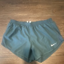 Nike Dri-FIT Women s Green Solid Running Athletic Shorts, Elastic Waist, M