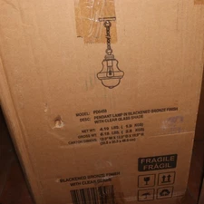 Henn&Hart Annie Pendant with Glass Shade in Blackened Bronze/Clear