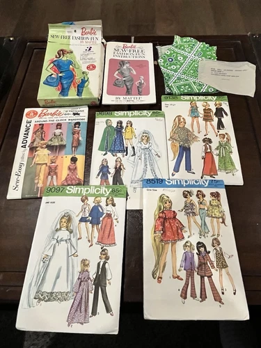 Barbie Sew Free SORORITY TEA #1703 1965 Vintage Advance Sewing Patterns Lot Htf