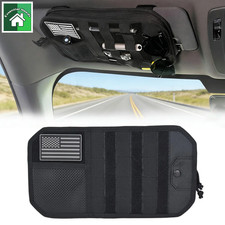 Molle Car Sun Visor Organizer Semi-rigid Panel W Zipper Storage Pouch For Suvs