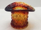 Vintage Fenton Amberina Glass Daisy & Button Top Hat Toothpick Holder